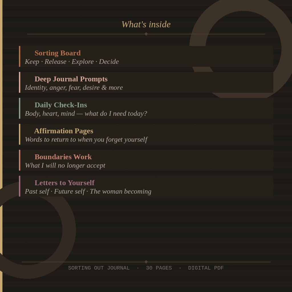 Sorting Out Journal | Digital PDF Journal for Women | Healing Journal | Self Discovery | Finding Yourself After Heartbreak, Divorce or Loss