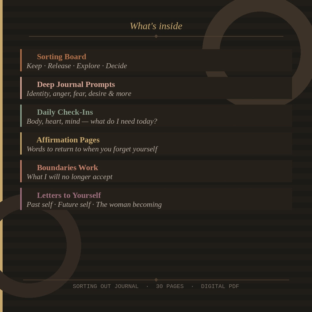 Sorting Out Journal | Digital PDF Journal for Women | Healing Journal | Self Discovery | Finding Yourself After Heartbreak, Divorce or Loss